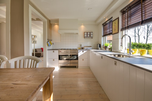 a rental property kitchen adjusted for fair housing accommodations