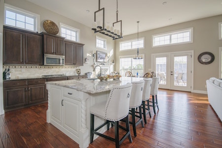 kitchen-brown-cupboards-marble-island